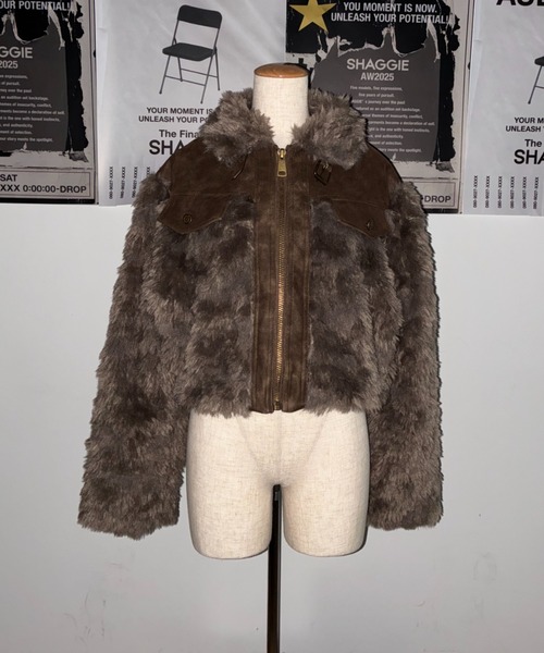 SHAGGIE（シャギー）の「【ViVi掲載】スタンドファームートンコート（ムートンコート・レディース・ブラウン/グレー・FREE）」の8枚目の写真