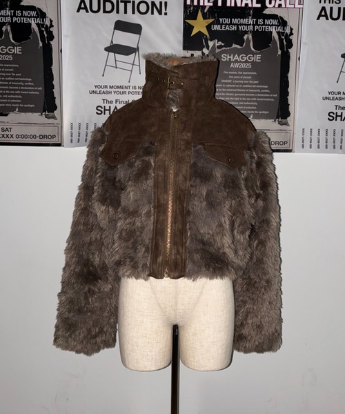 SHAGGIE（シャギー）の「【ViVi掲載】スタンドファームートンコート（ムートンコート・レディース・ブラウン/グレー・FREE）」の7枚目の写真