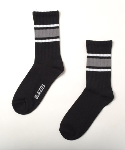GLAZOS（グラソス）の「【大人向けサイズあり】クルー丈ラインソックス３足セット（ソックス/靴下・キッズ・カラフル・25-27CM/22-24cm）」の5枚目の写真