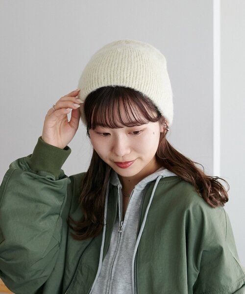 DISCOAT（ディスコート）の「ブラッシングビーニー（ニットキャップ/ビーニー・レディース・アイボリー/ブラック/グレー・FREE）」の10枚目の写真