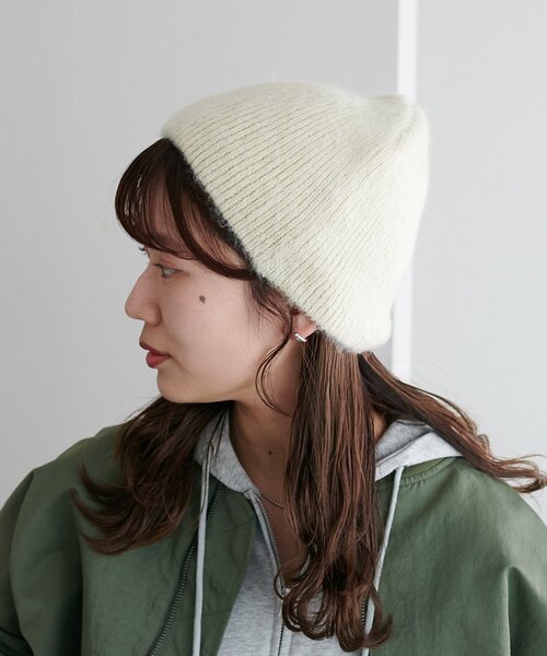 DISCOAT（ディスコート）の「ブラッシングビーニー（ニットキャップ/ビーニー・レディース・アイボリー/ブラック/グレー・FREE）」の11枚目の写真