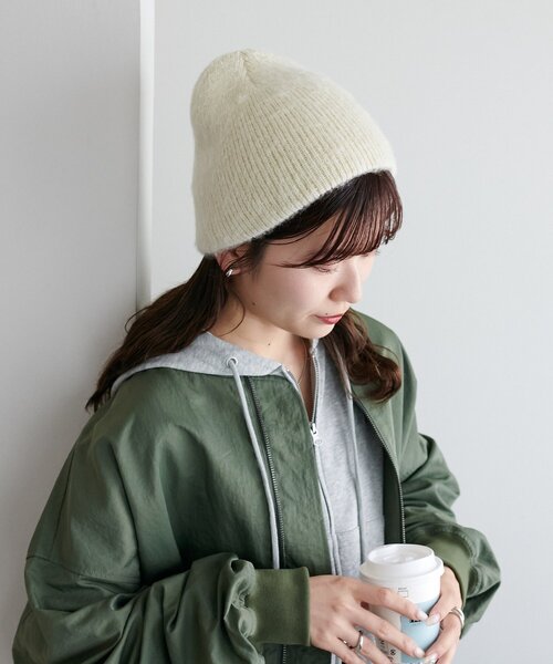 DISCOAT（ディスコート）の「ブラッシングビーニー（ニットキャップ/ビーニー・レディース・アイボリー/ブラック/グレー・FREE）」の12枚目の写真