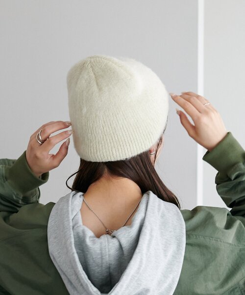 DISCOAT（ディスコート）の「ブラッシングビーニー（ニットキャップ/ビーニー・レディース・アイボリー/ブラック/グレー・FREE）」の13枚目の写真