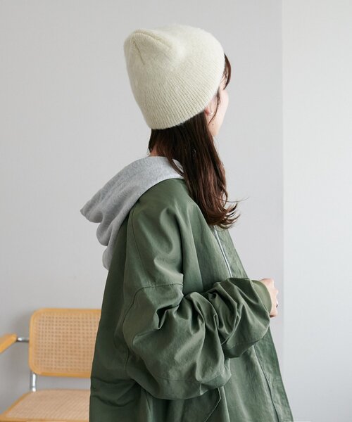 DISCOAT（ディスコート）の「ブラッシングビーニー（ニットキャップ/ビーニー・レディース・アイボリー/ブラック/グレー・FREE）」の15枚目の写真