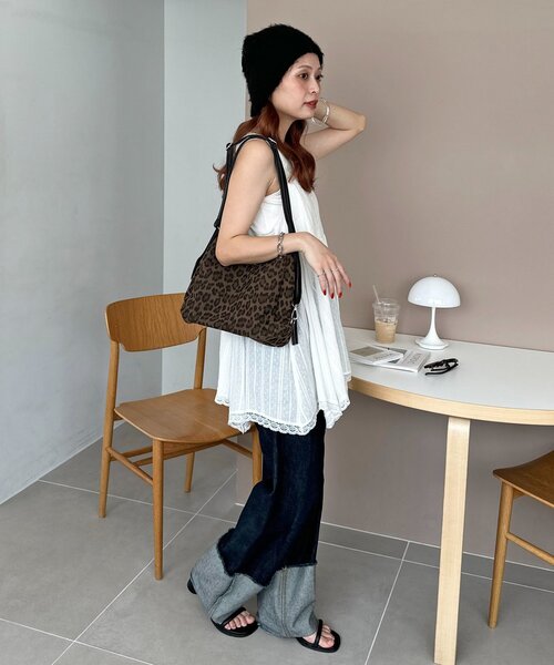 DISCOAT（ディスコート）の「ブラッシングビーニー（ニットキャップ/ビーニー・レディース・アイボリー/ブラック/グレー・FREE）」の9枚目の写真