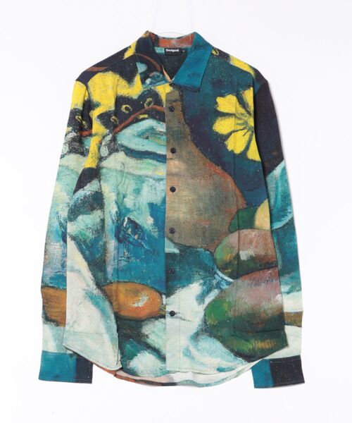 Desigual（デシグアル）の「ボタニカルフォト風プリントシャツ（シャツ/ブラウス・メンズ・ブルー・S/M/L/XL/XXL）」の4枚目の写真