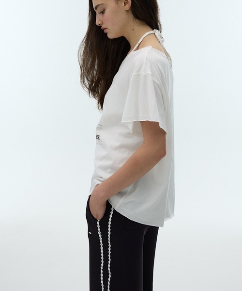 DEARSTALKER（ディアストーカー）の「DEARSTALKER／DEARオフショルダーＴ（Tシャツ/カットソー・レディース・チャコール/ホワイト・FREE）」の15枚目の写真