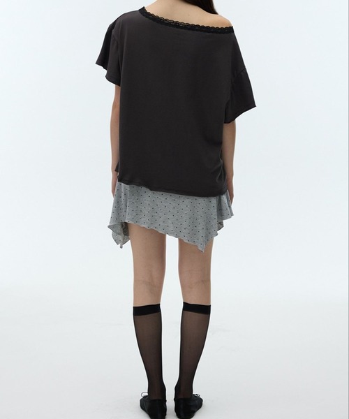 DEARSTALKER（ディアストーカー）の「DEARSTALKER／DEARオフショルダーＴ（Tシャツ/カットソー・レディース・チャコール/ホワイト・FREE）」の12枚目の写真