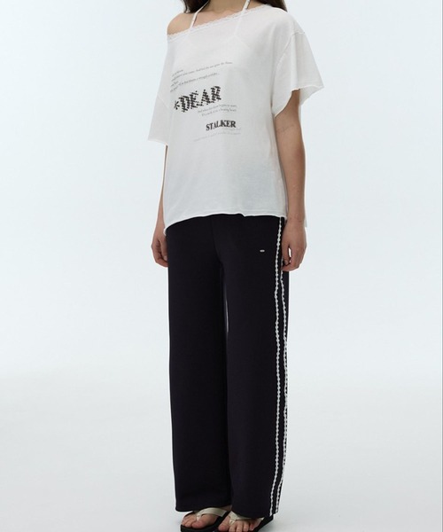 DEARSTALKER（ディアストーカー）の「DEARSTALKER／DEARオフショルダーＴ（Tシャツ/カットソー・レディース・チャコール/ホワイト・FREE）」の22枚目の写真