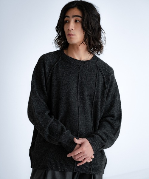 セール】Smooth switching crew neck knit / スムーススイッチング