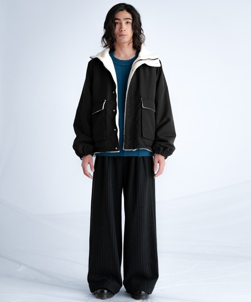 SINSS（シンス）の「Smooth switching crew neck knit / スムーススイッチングクルーネックニット（ニット/セーター・メンズ・ブルー/チャコール・SMALL/X-SMALL/LARGE/MEDIUM）」の3枚目の写真