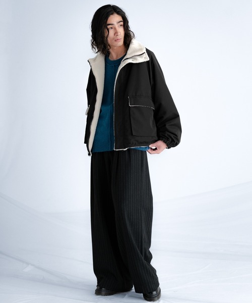 SINSS（シンス）の「Smooth switching crew neck knit / スムーススイッチングクルーネックニット（ニット/セーター・メンズ・ブルー/チャコール・SMALL/X-SMALL/LARGE/MEDIUM）」の6枚目の写真