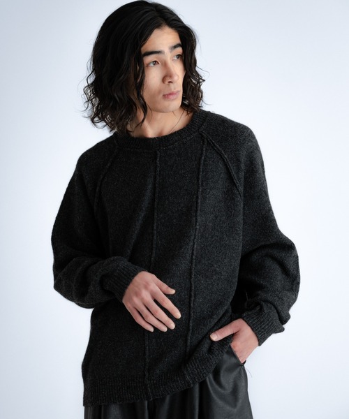 SINSS（シンス）の「Smooth switching crew neck knit / スムーススイッチングクルーネックニット（ニット/セーター・メンズ・ブルー/チャコール・SMALL/X-SMALL/LARGE/MEDIUM）」の10枚目の写真