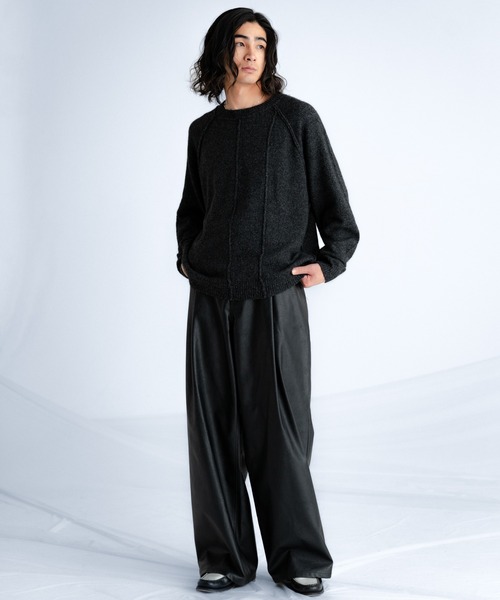 Smooth switching crew neck knit / スムーススイッチングクルーネック