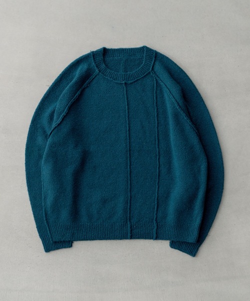 SINSS（シンス）の「Smooth switching crew neck knit / スムーススイッチングクルーネックニット（ニット/セーター・メンズ・ブルー/チャコール・SMALL/X-SMALL/LARGE/MEDIUM）」の17枚目の写真