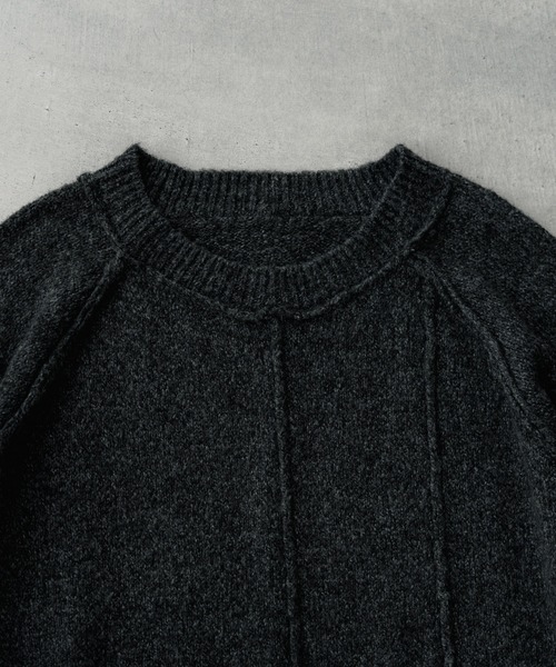 SINSS（シンス）の「Smooth switching crew neck knit / スムーススイッチングクルーネックニット（ニット/セーター・メンズ・ブルー/チャコール・SMALL/X-SMALL/LARGE/MEDIUM）」の19枚目の写真