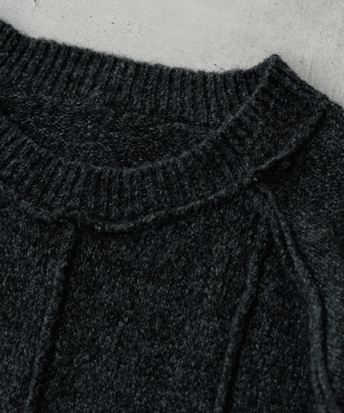 SINSS（シンス）の「Smooth switching crew neck knit / スムーススイッチングクルーネックニット（ニット/セーター・メンズ・ブルー/チャコール・SMALL/X-SMALL/LARGE/MEDIUM）」の20枚目の写真