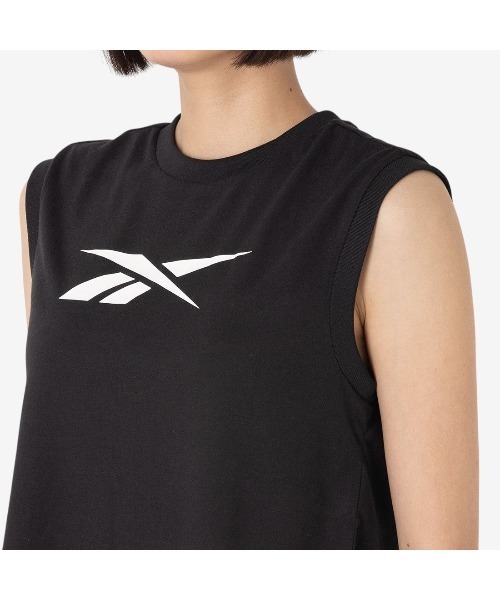 Reebok（リーボック）の「ロゴ トレーニング タンクトップ / MONICA TRAIN CORE BOXY TANK（タンクトップ・レディース・ブラック/パープル・MEDIUM/SMALL）」の5枚目の写真