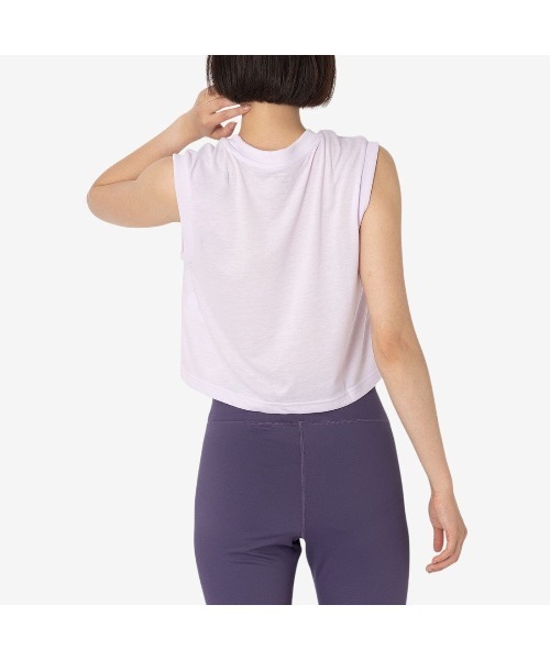 Reebok（リーボック）の「ロゴ トレーニング タンクトップ / MONICA TRAIN CORE BOXY TANK（タンクトップ・レディース・ブラック/パープル・MEDIUM/SMALL）」の9枚目の写真