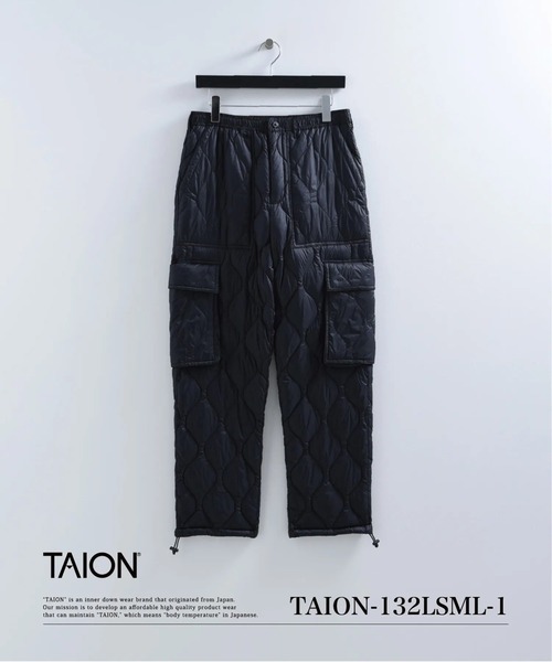 TAION(タイオン)の「【TAION(タイオン)】〈ユニセックス〉ミリタリー カーゴダウンパンツ-ソフトシェル(その他パンツ・メンズ・ブラック/オリーブ・M/S/L/XL)」の1枚目の写真