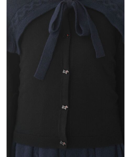 merry jenny（メリージェニー）の「terrier button knit cardigan（カーディガン/ボレロ・レディース・ブラック/アイボリー/レッド・FREE）」の17枚目の写真
