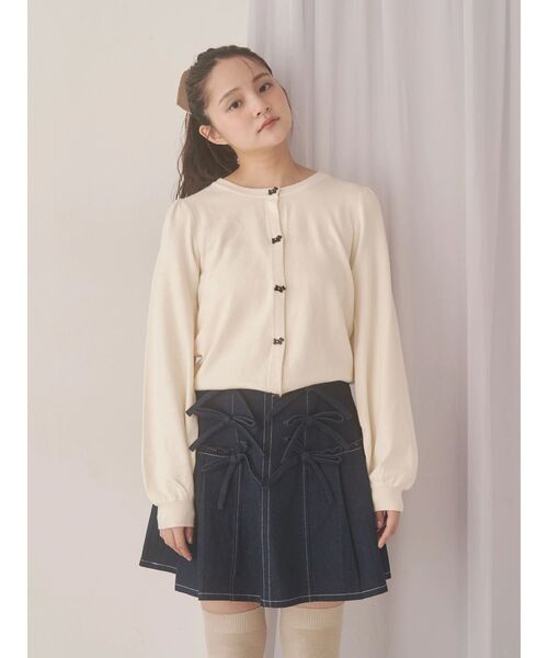 merry jenny（メリージェニー）の「terrier button knit cardigan（カーディガン/ボレロ・レディース・ブラック/アイボリー/レッド・FREE）」の20枚目の写真