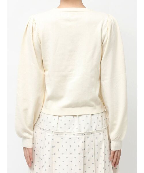 merry jenny(メリージェニー)の「terrier button knit cardigan(カーディガン/ボレロ・レディース・ブラック/アイボリー/レッド・FREE)」の6枚目の写真