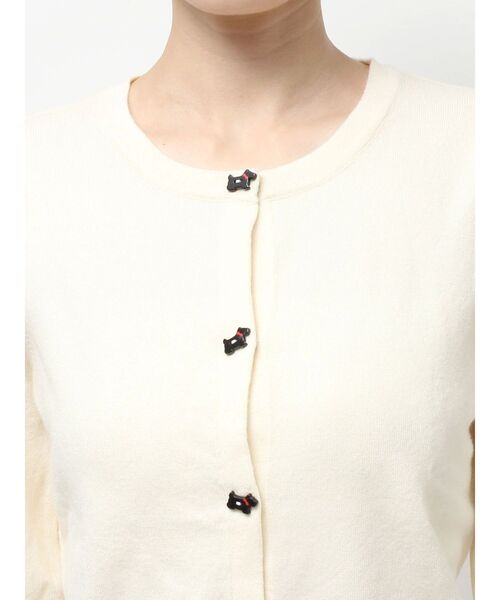 merry jenny(メリージェニー)の「terrier button knit cardigan(カーディガン/ボレロ・レディース・ブラック/アイボリー/レッド・FREE)」の7枚目の写真