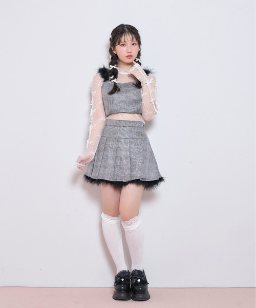 セール】ポイントフェザーラメチェックセットアップ（セットアップ