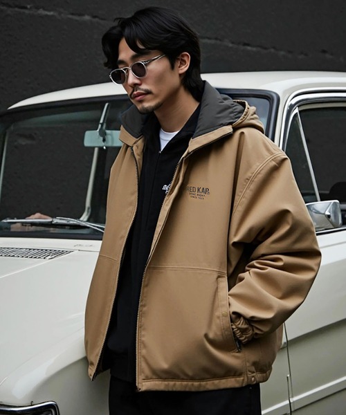 RED KAP(レッドキャップ)の「REDKAP/レッドキャップ ダックフーデットジャケット アメカジ アウター 中綿 ワークジャケット(ブルゾン・メンズ・ブラック/カーキ/ベージュ・L/M/XL)」の2枚目の写真