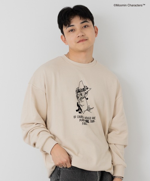 MOOMIN(ムーミン)の「〈ムーミン〉プリント 裏毛トレーナー(スウェット・レディース・ホワイト/オートミール/クリーム・LARGE/MEDIUM)」の9枚目の写真