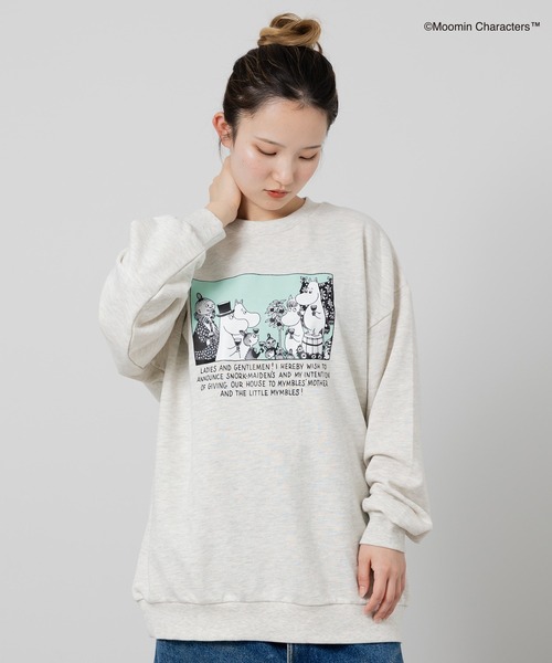 MOOMIN(ムーミン)の「〈ムーミン〉プリント 裏毛トレーナー(スウェット・レディース・ホワイト/オートミール/クリーム・LARGE/MEDIUM)」の12枚目の写真