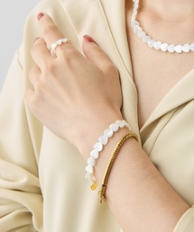 HASHIBAMI（ハシバミ）の「【HASHIBAMI】天然石 ゴールド ブレスレット ※スネーク風（ブレスレット）」