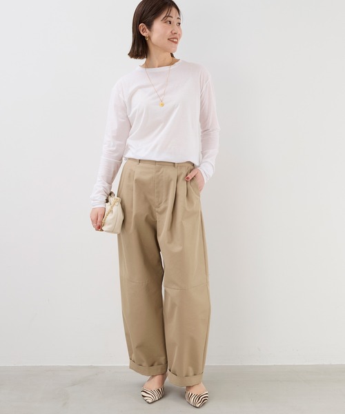 MICA&DEAL（マイカ＆ディール）の「シアーロングTシャツ（Tシャツ/カットソー・レディース・ライトグレー/オフホワイト/ブラック/オレンジ・FREE）」の5枚目の写真