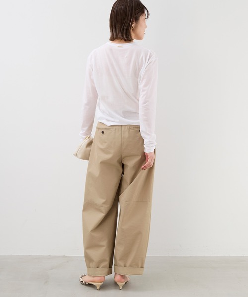 MICA&DEAL（マイカ＆ディール）の「シアーロングTシャツ（Tシャツ/カットソー・レディース・ライトグレー/オフホワイト/ブラック/オレンジ・FREE）」の7枚目の写真