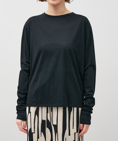 MICA&DEAL（マイカ＆ディール）の「シアーロングTシャツ（Tシャツ/カットソー・レディース・ライトグレー/オフホワイト/ブラック/オレンジ・FREE）」の14枚目の写真