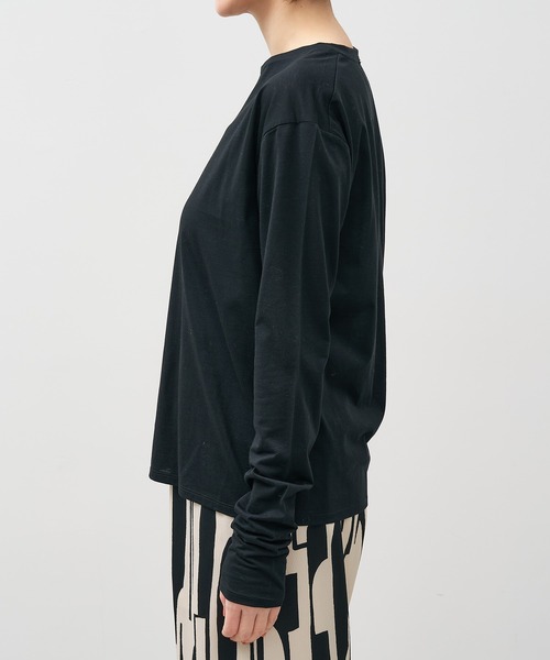 MICA&DEAL（マイカ＆ディール）の「シアーロングTシャツ（Tシャツ/カットソー・レディース・ライトグレー/オフホワイト/ブラック/オレンジ・FREE）」の15枚目の写真