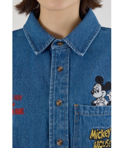 美品 ロデオクラウンズ ミッキーデニムカットソー 青系 サイズF*SC1064 ミッキー＆ミニー)デニムジャケット（デニムジャケット）｜RODEO