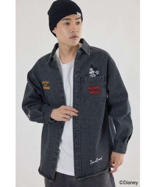 RODEO CROWNS WIDE BOWL（ロデオクラウンズワイドボウル）の「（ミッキー）DENIMシャツ（シャツ/ブラウス・レディース・ダークブラック/ブルー・FREE）」の10枚目の写真