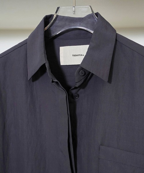 TODAYFUL/トゥデイフル】Sliky Pocket Shirts/シルキーポケット