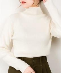 【新色追加!着回し自在なベーシックニット】タートルネックリブニット