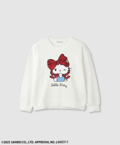 sanrio(サンリオ)の「Sanrio キャラクター スパンコールトレーナー 【キティ シナモロール クロミ】(Tシャツ/カットソー・キッズ・サックスブルー/ラベンダー/オフホワイト・100/110/120/130/140/150/160)」の2枚目の写真