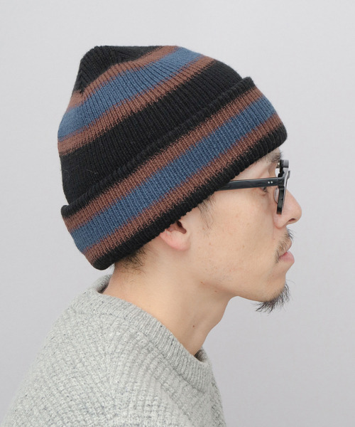 Basiquenti(ベーシックエンティ)の「リバーシブル ボーダー ニット帽 深め(ニットキャップ/ビーニー・メンズ・ブラック/グレー・FREE)」の16枚目の写真