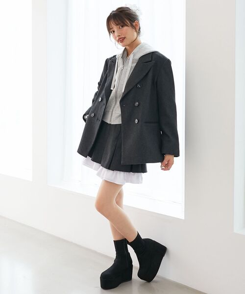 MAJESTIC LEGON(マジェスティックレゴン)の「配色フリルプリーツスカート(スカート・レディース・ブラウン/グレー・MEDIUM)」の12枚目の写真
