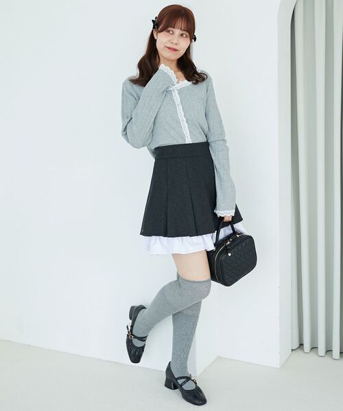 MAJESTIC LEGON(マジェスティックレゴン)の「配色フリルプリーツスカート(スカート・レディース・ブラウン/グレー・MEDIUM)」の15枚目の写真