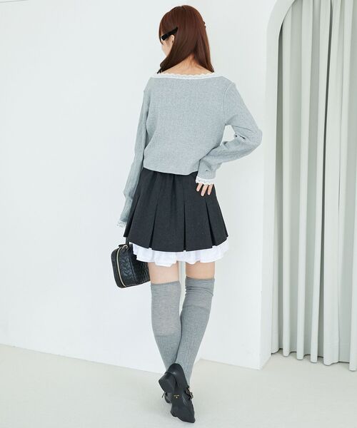MAJESTIC LEGON(マジェスティックレゴン)の「配色フリルプリーツスカート(スカート・レディース・ブラウン/グレー・MEDIUM)」の16枚目の写真