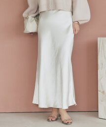 La boutique BonBon | 【今すぐお届け！・4サイズ展開】つやつやサテンロングナロースカート(スカート)