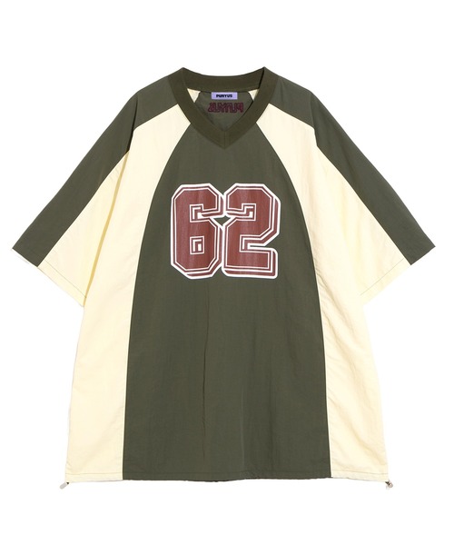 PUNYUS（プニュズ）の「ナンバリングユニフォームナイロンＴ（Tシャツ/カットソー・レディース・ネイビー/パープル/カーキ・3/4）」の10枚目の写真