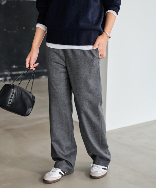 セール】≪手洗い可 / 追加≫ウォッシャブルサキソニーイージーパンツ