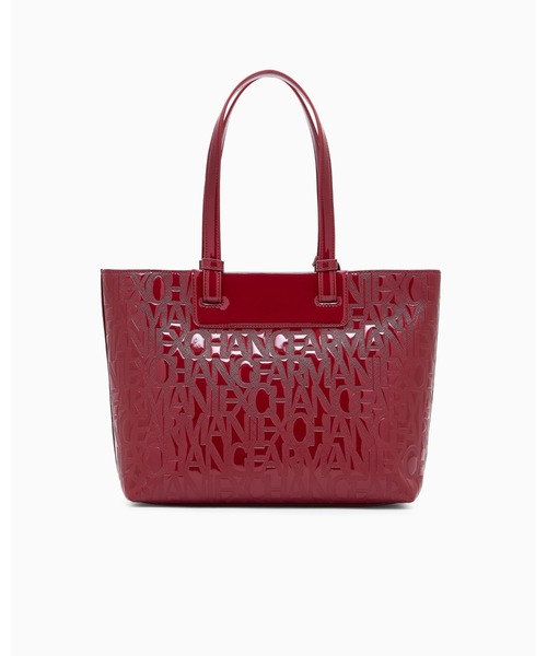 ARMANI EXCHANGE（アルマーニエクスチェンジ）の「【A|X アルマーニ エクスチェンジ】＜オンライン限定＞オールオーバーエンボスロゴ ミディアムトートバッグ(パテント)（トートバッグ・レディース・ワインレッド/ブラック・FREE）」の9枚目の写真
